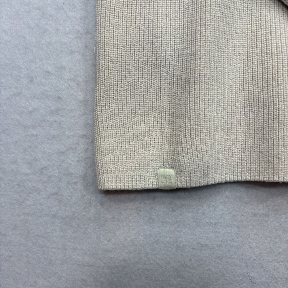 Lululemon NWT Merino Wool Blend Rib Crewneck Sweater Side Split Cream Size 4 - Picture 6 of 14